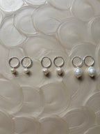 Sterling Silver Baroque Pearl Huggies (Gold/Silver)