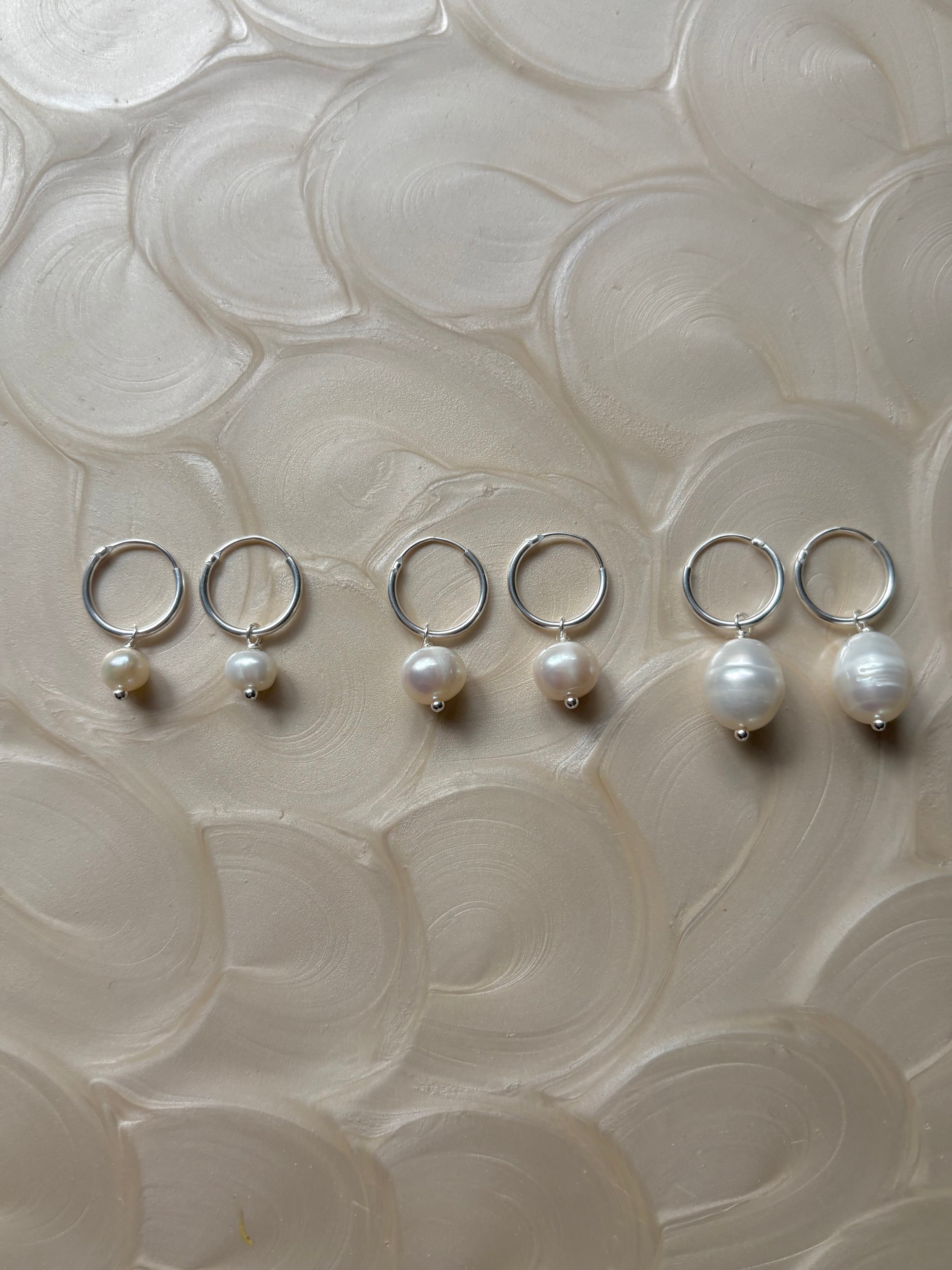 Sterling Silver Baroque Pearl Huggies (Gold/Silver)