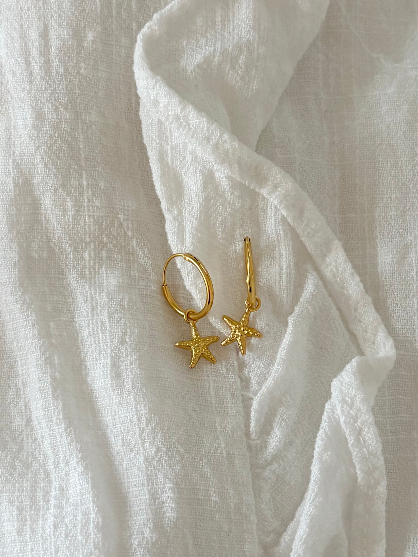 Sterling Silver Starfish Huggies