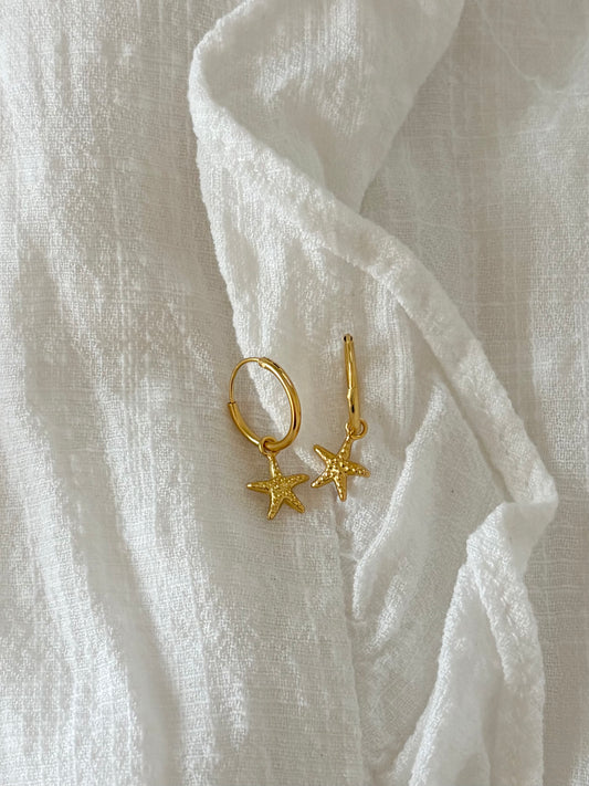 Sterling Silver Starfish Huggies