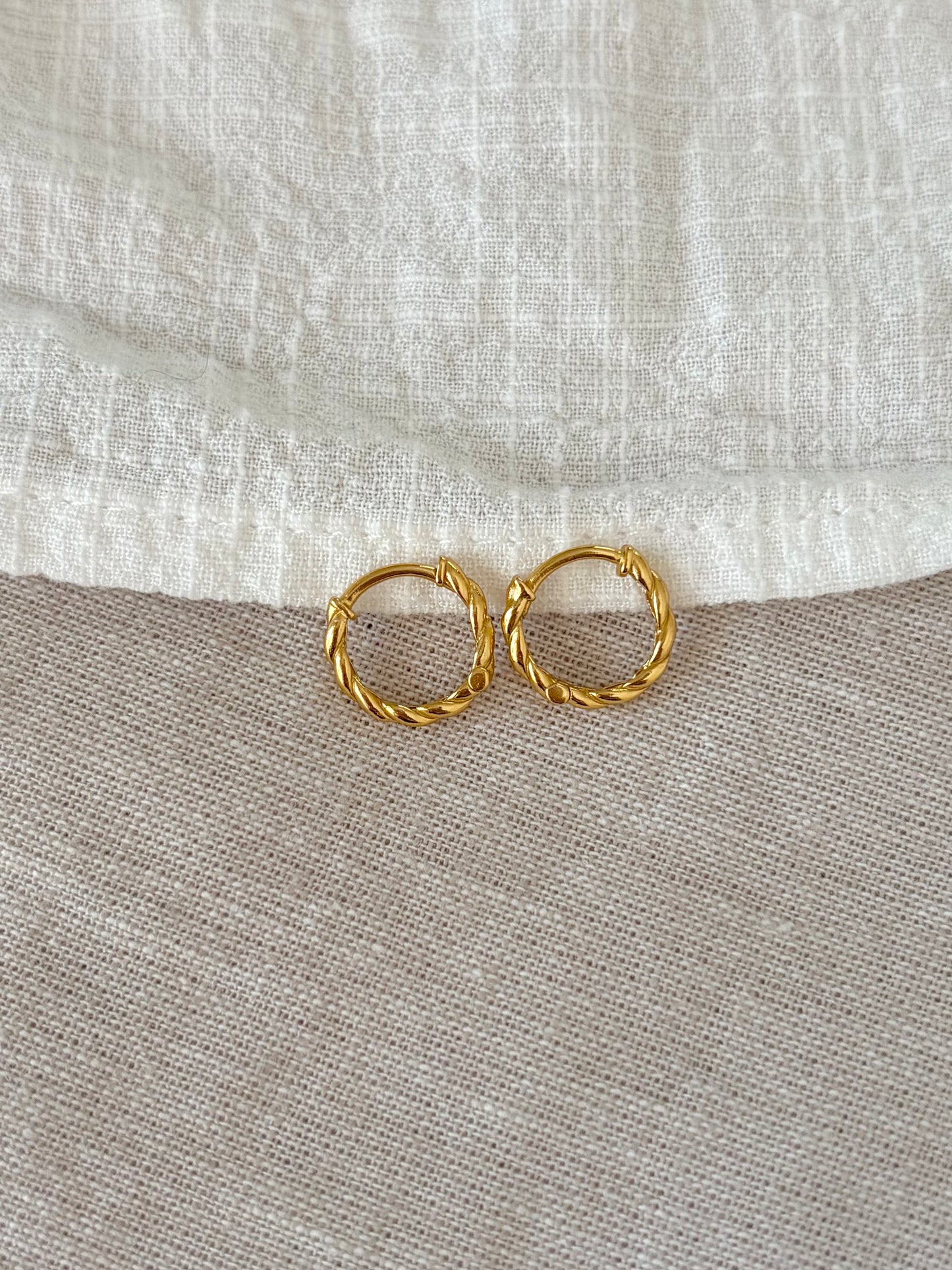 Sterling Silver Twist Hoops (Gold/Silver)