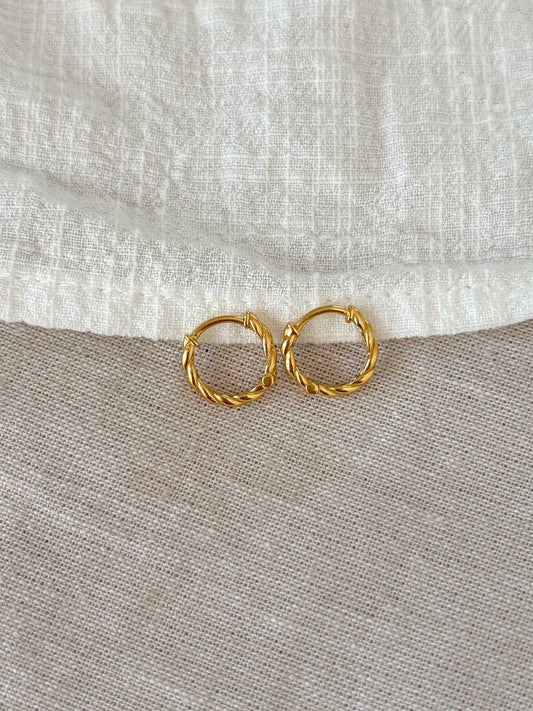 Sterling Silver Twist Hoops (Gold/Silver)