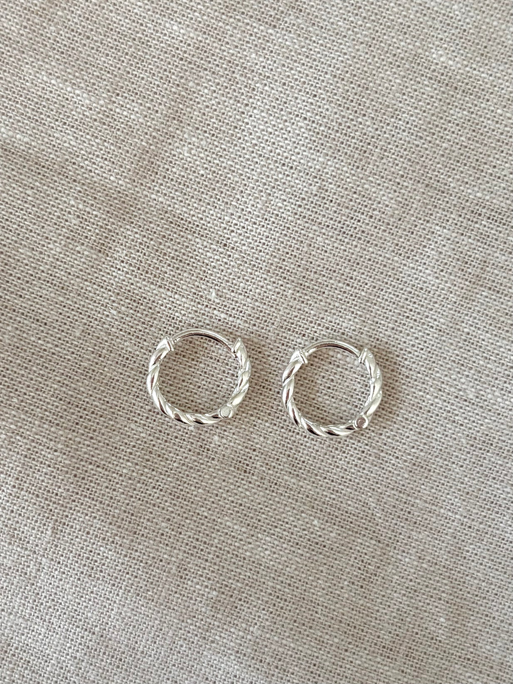 Sterling Silver Twist Hoops (Gold/Silver)