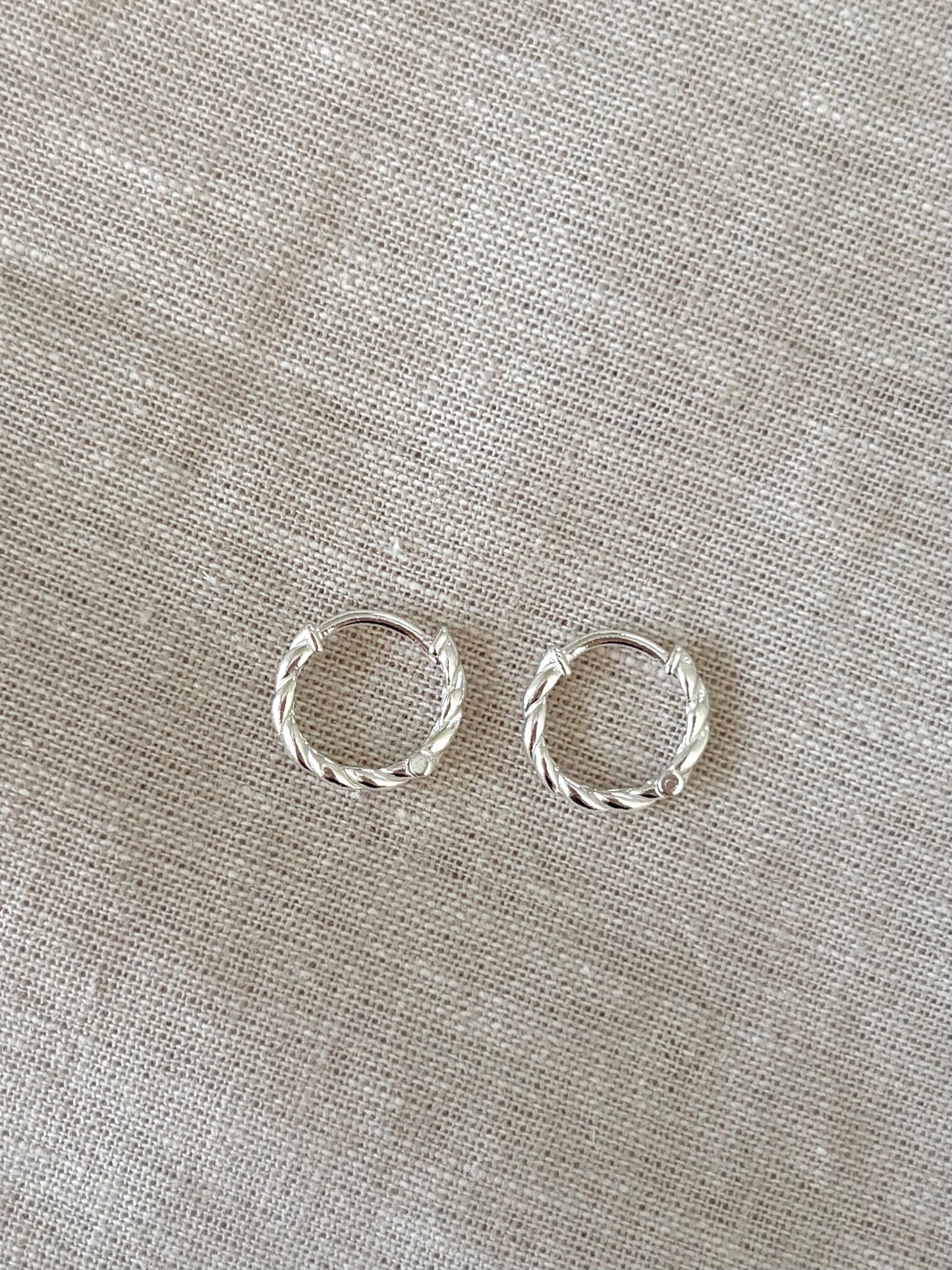Sterling Silver Twist Hoops (Gold/Silver)