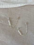 Sterling Silver Amalia Pearl Chain Earrings