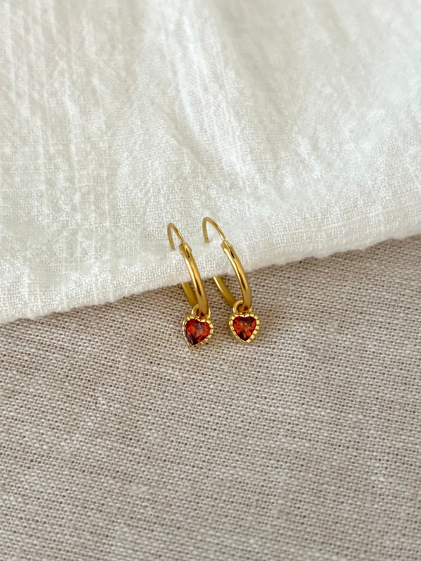 Sterling Silver Love Heart Huggies (Gold/Silver)