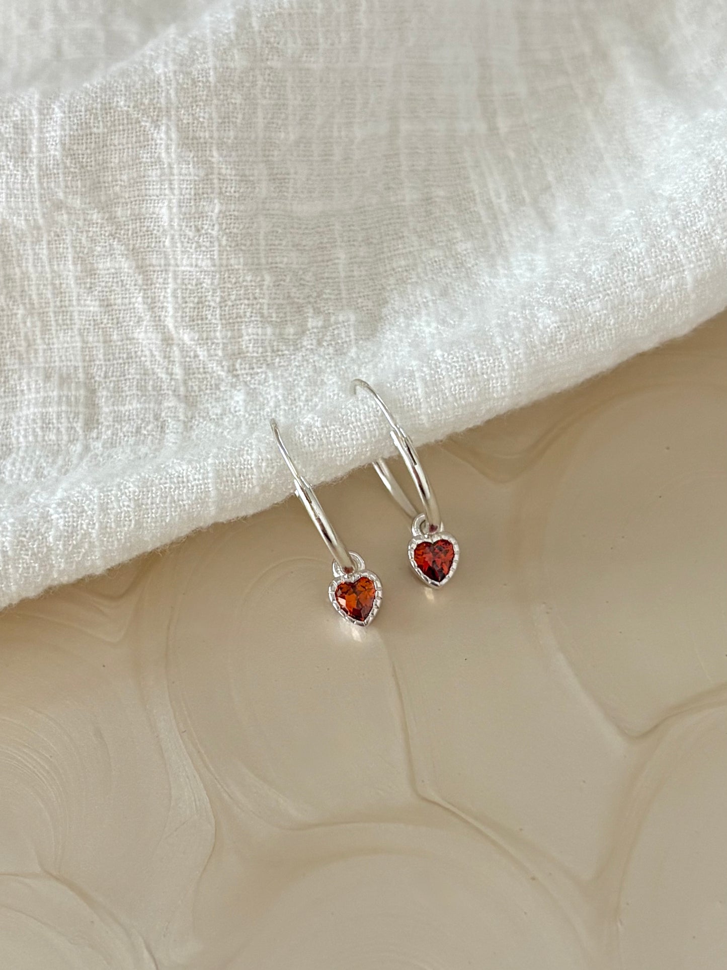 Sterling Silver Love Heart Huggies (Gold/Silver)