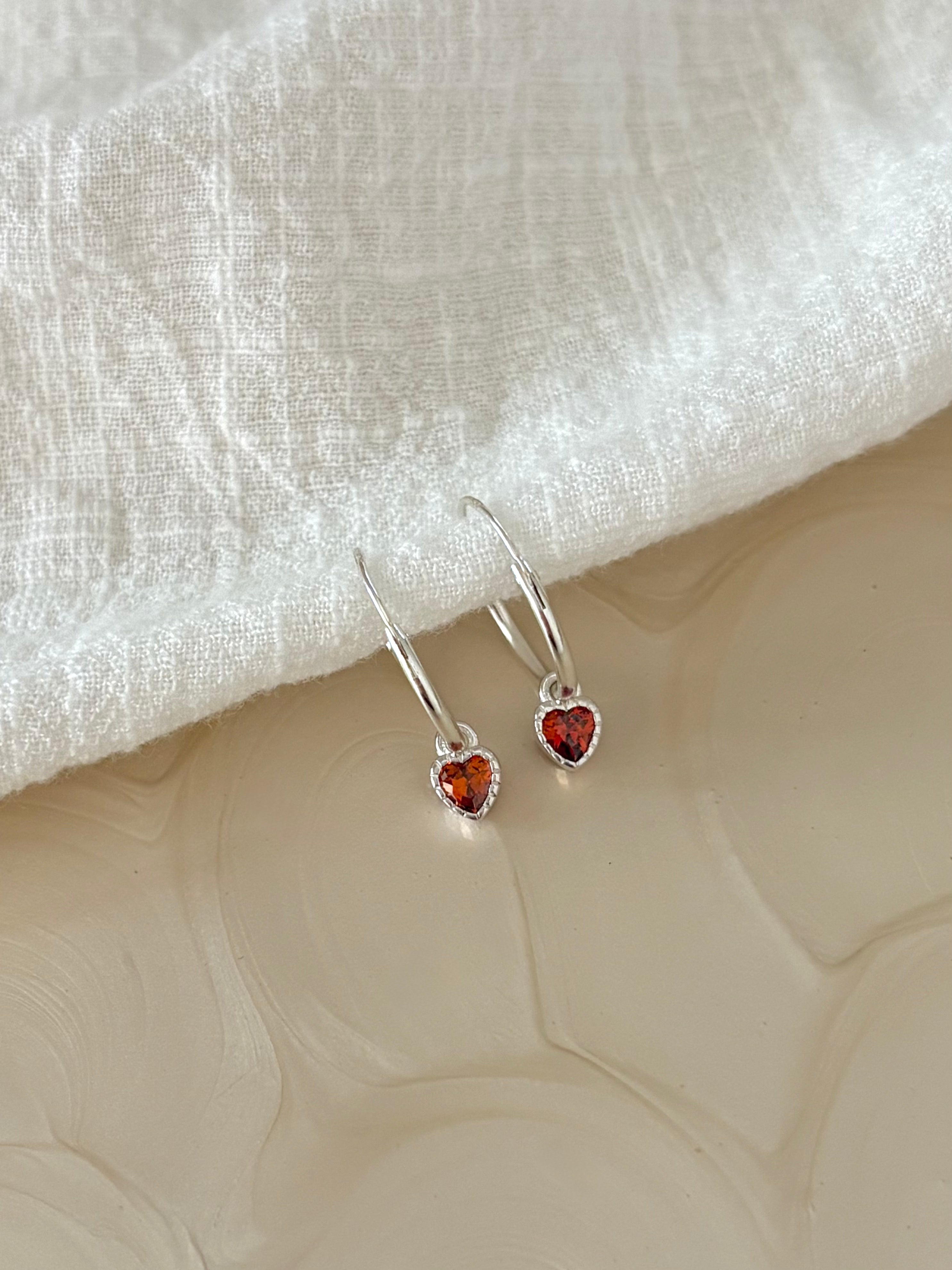 Sterling Silver Love Heart Huggies (Gold/Silver)
