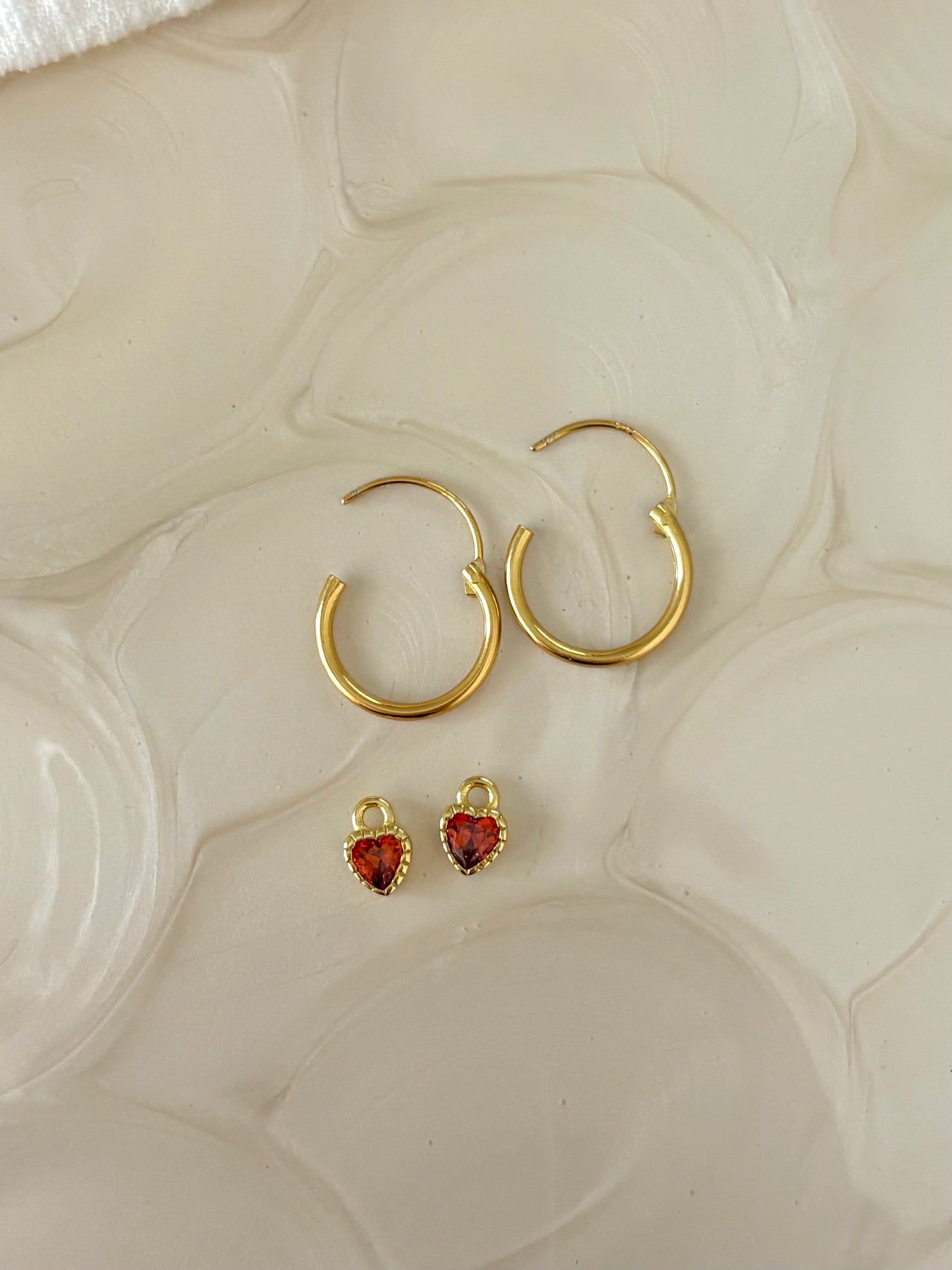 Sterling Silver Love Heart Huggies (Gold/Silver)