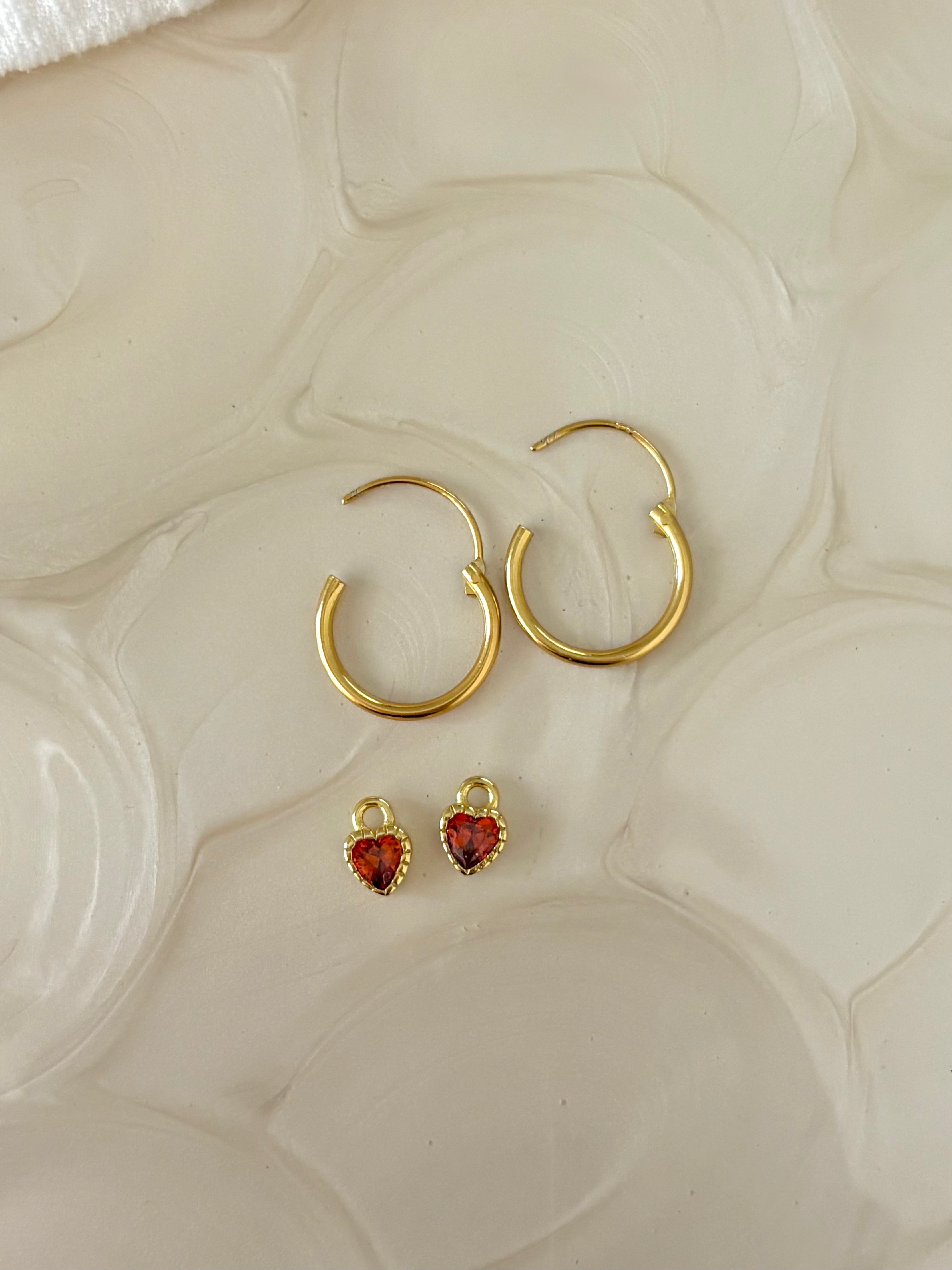 Sterling Silver Love Heart Huggies (Gold/Silver)