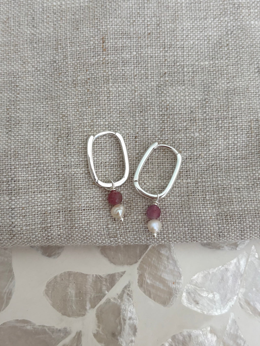 Sterling Silver Mixed Gemstone and Pearl Earrings (Gold/Silver)