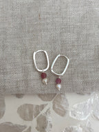Sterling Silver Mixed Gemstone and Pearl Earrings (Gold/Silver)