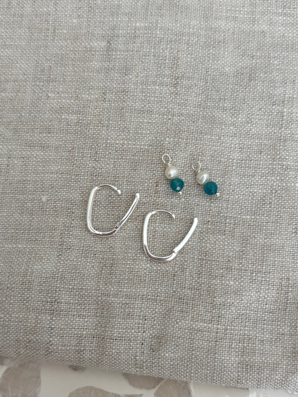 Sterling Silver Mixed Gemstone and Pearl Earrings (Gold/Silver)