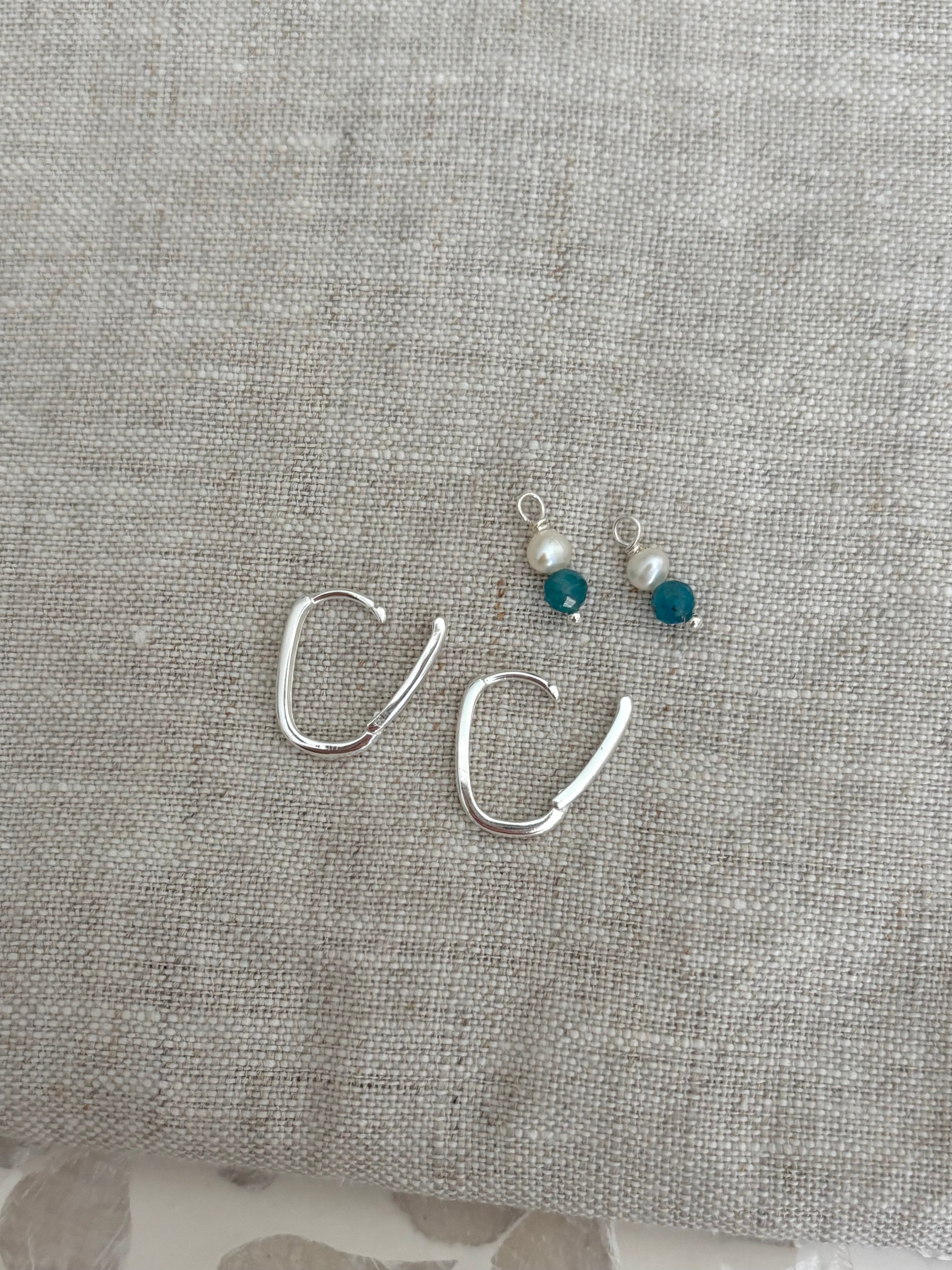 Sterling Silver Mixed Gemstone and Pearl Earrings (Gold/Silver)