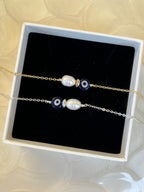 Sterling Silver Evil Eye Bracelet (Gold/Silver)
