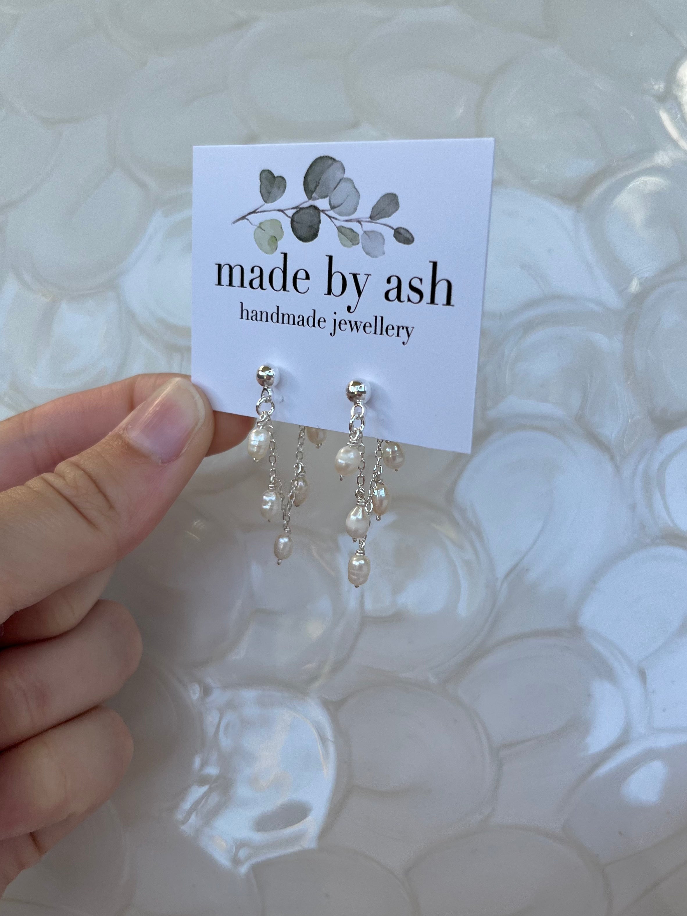 Sterling Silver Airlie Pearl Earrings (Gold/Silver)