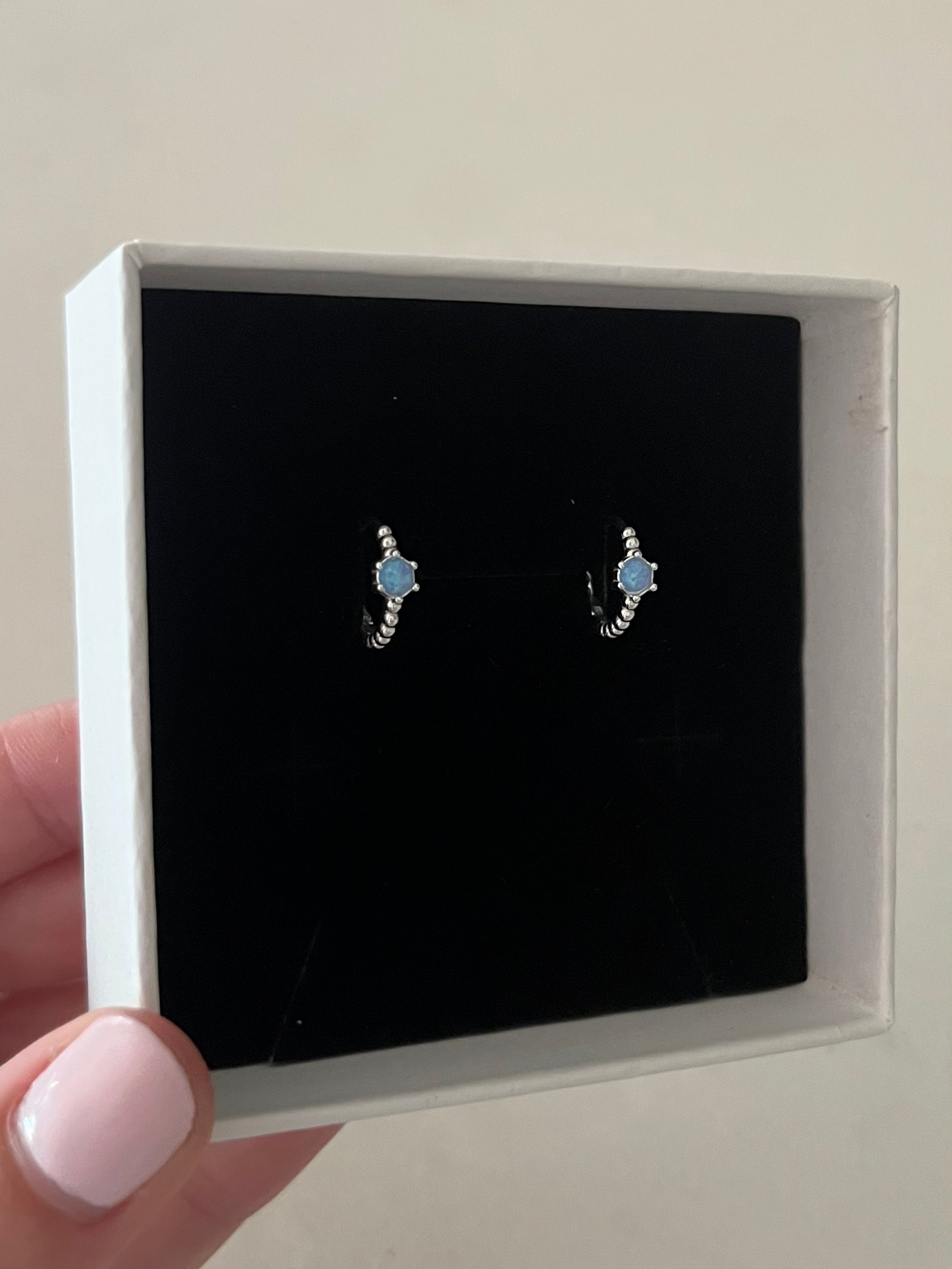 Sterling Silver Sky Huggies
