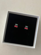 Sterling Silver Cherry Studs